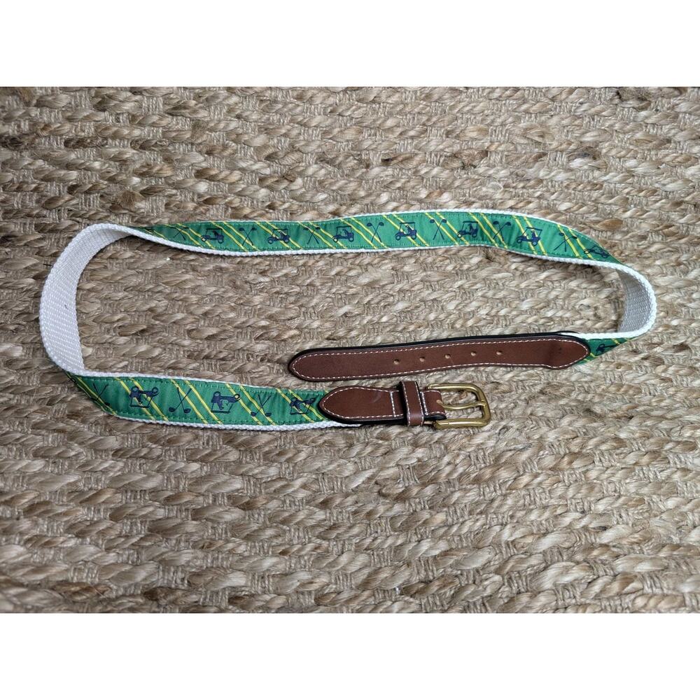 NEW! Simply Southern Green Golf Belt Size 38 Golf Cart Clubs Preppy